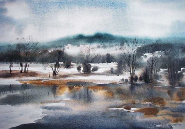 Zimn Rychtky, akvarel, Josef Dobrovoln
